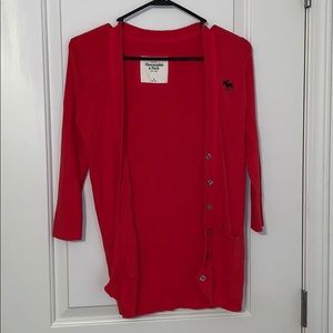 Pink Abercrombie and Fitch button cardigan